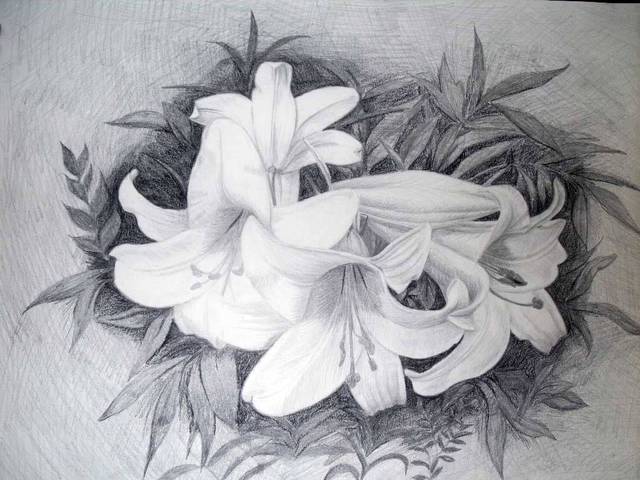 Tatyana Bondareva  'Lilies', created in 2010, Original Painting Other.