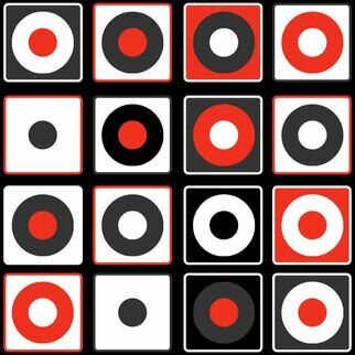 Tb Murphy: 'boxes of circles', 2022 Digital Art, Minimalism. Shapes and colors all all in order.  The structure of this piece stays the same and yet there are infinite lor combinations available.  This is but one. ...
