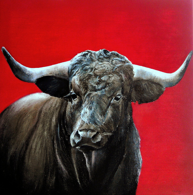 Tomas Castano  'Toro Bravo', created in 2016, Original Painting Oil.