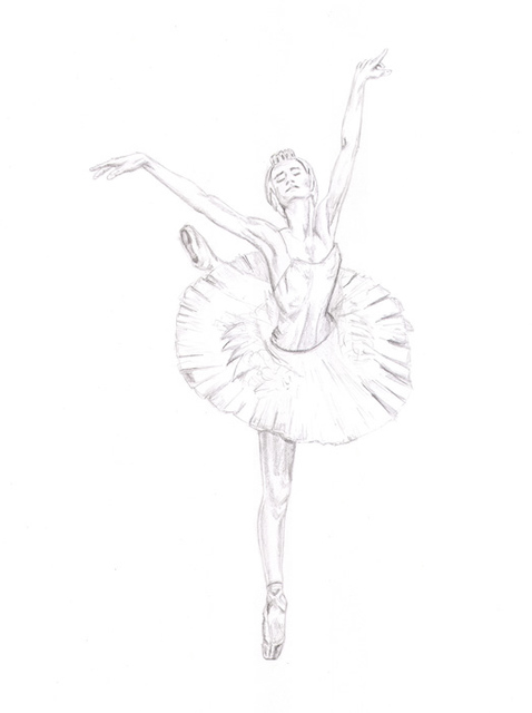 Tracey Carmen  'Pencil Drawing From Swan Lake Ballet', created in 2007, Original Watercolor.