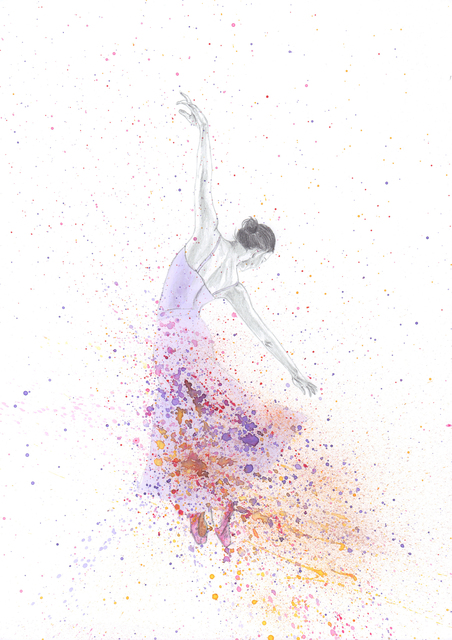 Tracey Carmen  'Purple In Motion', created in 2018, Original Watercolor.