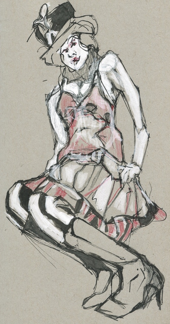 Giffin Ted  'Candy Striped Nurse', created in 2014, Original Drawing Pen.