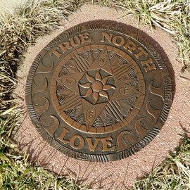 Ted Schaal: '12 inch compass rose', 2020 Bronze Sculpture, Travel. Artist Description: This bronze compass rose comes complete with hardware to be mounted on any flat surface. If desired it can come mounted on a square 18 inch red sandstone stepper. ...