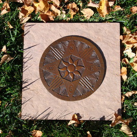 Ted Schaal: 'Compass Rose 8 inch', 2011 Bronze Sculpture, nature. Artist Description:  8 inch Bronze compass rose mounted to red sandstone 11 x 11 inches. 6 left in the edition. I don' t expect to have any left by the end of 2014. ...