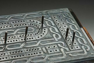 Ted Schaal: 'Cribbage Board', 2008 Bronze Sculpture, Home. Artist Description:  Bronze cribbage board on Granite base. Wood base with drawer available. 9. 5 This edition has SOLD OUT. Inquire about commissioning a fresh design....