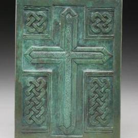 Ted Schaal: 'Cross', 2005 Bronze Sculpture, Biblical. Artist Description:  Bronze relief. includes hardware for custum instalation. ...