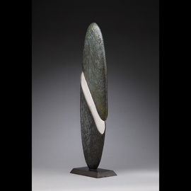 Ted Schaal: ' The Rift', 2013 Mixed Media Sculpture, Minimalism. Artist Description:  This sculpture is cast bronze and mirror polished stainless steel. ...
