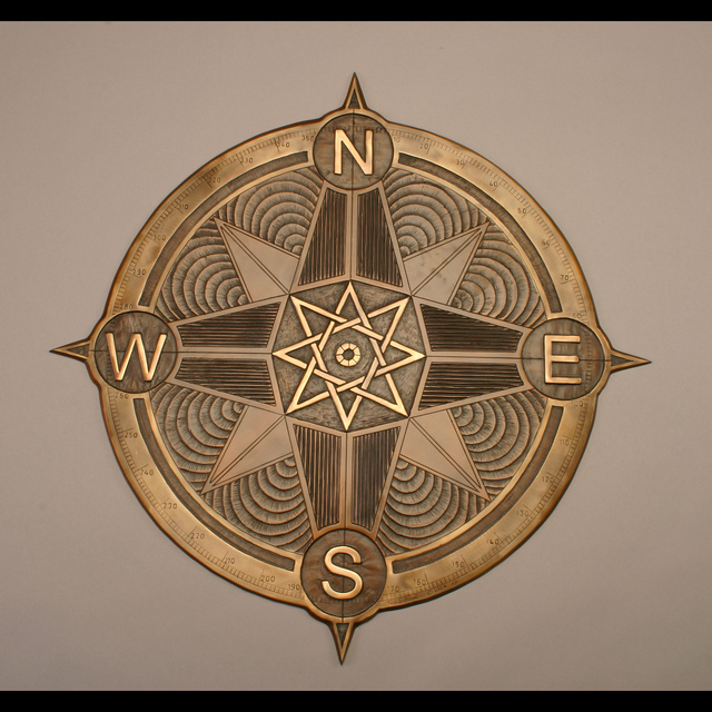 Ted Schaal  'Compass Rose With Solstice Markers', created in 2004, Original Mixed Media.