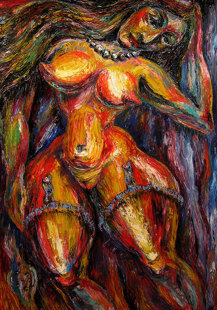 Artist Temo Dumbadze. 'Single Woman' Artwork Image, Created in 2013, Original Painting Oil. #art #artist