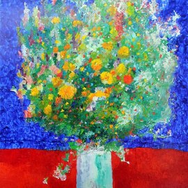 Temo Svirely: 'flowers', 2011 Oil Painting, Floral. Artist Description: flowers...