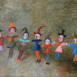 Temo Svirely: 'people', 2010 Oil Painting, Children. Artist Description: theatre, dance, children, people...