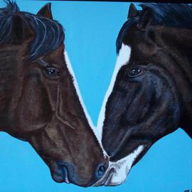 Teresa Peterson: 'Horses in Love', 2005 Acrylic Painting, Animals. Artist Description:    painting, acrylic, animals, horses,            ...