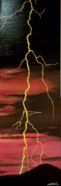 Artist Teresa Peterson. 'Lightning Sky' Artwork Image, Created in 2013, Original Painting Ink. #art #artist
