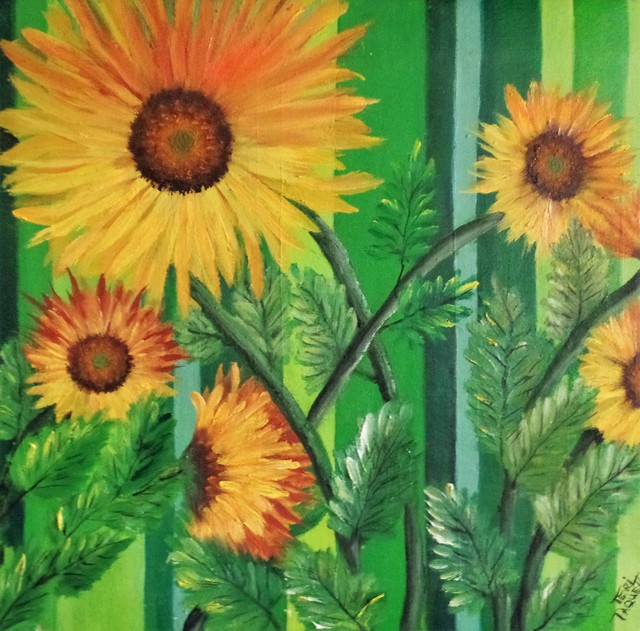 Teri Paquette  'Sunny Sunflowers', created in 2020, Original Watercolor.