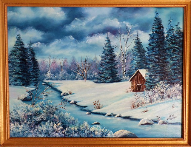 Teri Paquette  'Winter Blues', created in 2017, Original Watercolor.