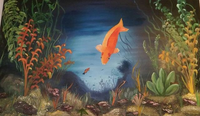 Terri Cabral  'Happy Goldfish', created in 2004, Original Drawing Other.