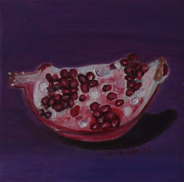 Terri Higgins  'Pomegranate My Loneliness Cannot Be Satisfied', created in 2006, Original Watercolor.
