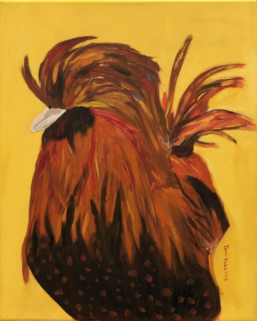 Artist Terri Higgins. 'Marie Antoinettes Chicken 4' Artwork Image, Created in 2020, Original Watercolor. #art #artist