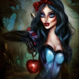 Snow White Painting by Tiago Azevedo Lowbrow  By Tiago Azevedo
