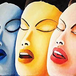 Dileep Kumar: 'expression', 2014 Oil Painting, Impressionism. Artist Description:     war, black, buety, white, good, sky, cloud, sea, wave, nude, earth, look, last, green, gray, bird    ...