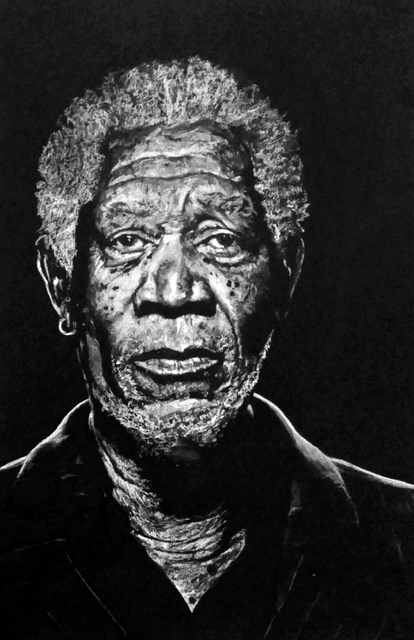 Artist Adam Burgess. 'Morgan Freeman ' Artwork Image, Created in 2016, Original Digital Print. #art #artist