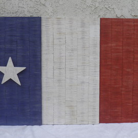 Robert Haifley: 'Liberty Or Death', 2012 Wood Sculpture, History. Artist Description:  First Flag of Texas Sculpted and constructed with over 5,000 large toothpicks. This flag was first created by Sarah Dodson in 1835 for her husband who was in the Texas State Militia fighting against Mexico. The Lone Star is over 6- inches tall and is constructed of ...