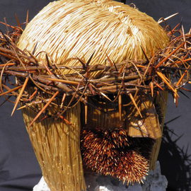 Robert Haifley: 'The Son', 2016 Wood Sculpture, Religious. Artist Description: Life- Size toothpick sculpture bust of Jesus Christ containing over 45,000 toothpicks. The hair is comprised of over 20,000 flat toothpicks and the beard is comprised of over 5,000 hand stained toothpick tips. This piece took over 3,290- hours to sculpt and construct. It ...