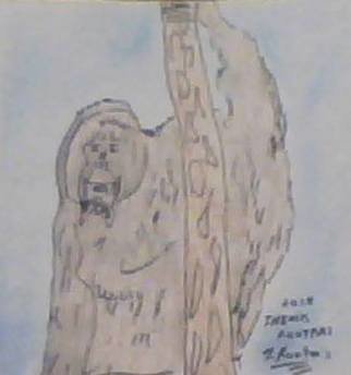 Themis Koutras: 'ape in wilderness', 2019 Watercolor, Animals. Artist Description: I sell this in prints sent by e mail cost for prints 50. 00 U S each...