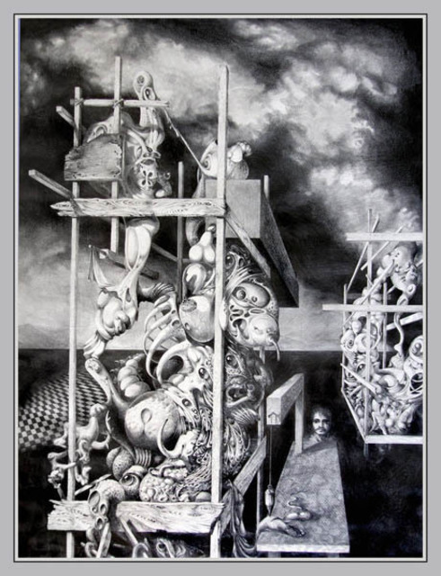 Otto Rapp  'Ctulhu Monuments', created in 1980, Original Drawing Pencil.