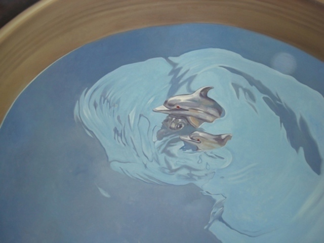 Theodhoraq Napoloni  'Hardheadeddolphins', created in 2003, Original Painting Oil.