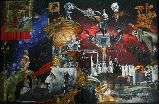 Andrew Mclaughlin  'The Victorian Opium Eater And The Coming Century', created in 2011, Original Collage.