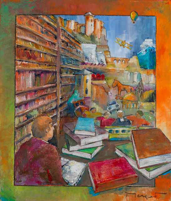Thierry Merget  'La Bibliotheque', created in 2015, Original Painting Acrylic.