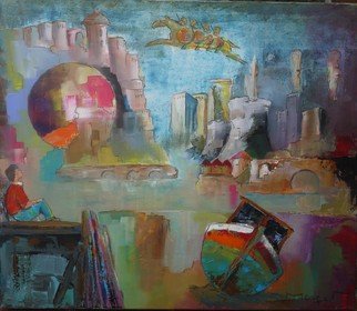 Thierry Merget: 'Le cheval Bayard 1', 2016 Acrylic Painting, Surrealism.  horses, liberti? 1/2, cheval de troie, grafity, , bridge, chess child, boat, tower, balloon, centrale nuclear, blue horsemen, tower, travel, bridge, forest, books, balloon, horse, chess, babel, window, factory, child, girl, boat, history, red horse, castle, babel, bridge, stair, , chess, tower, tree, forest, miting, dialogue, book, reader, woman, girl, dream, boat, monument...