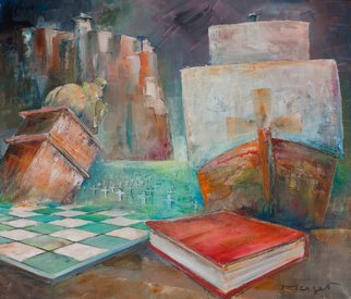 Thierry Merget: 'Vanite 2', 2015 Acrylic Painting, Surrealism. blue horsemen, tower, travel, bridge, forest, books, balloon, horse, chess, babel, window, factory, child, girl, boat, history, red horse, castle, babel, bridge, stair, , chess, tower, book, reader, woman, girl, dream, boat, monument, vanitas, horse, child, boat, checkerboard, castle, plane, bridge, babel, autumn, spring, saison, sumer, winter, boat, observatory, baloon,factory, ...