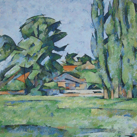 landscape with poplars By Chris Gould