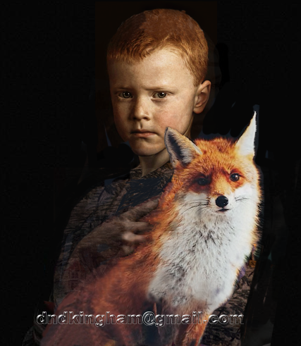 David Kingham  'Boy With Fox', created in 2019, Original Digital Art.