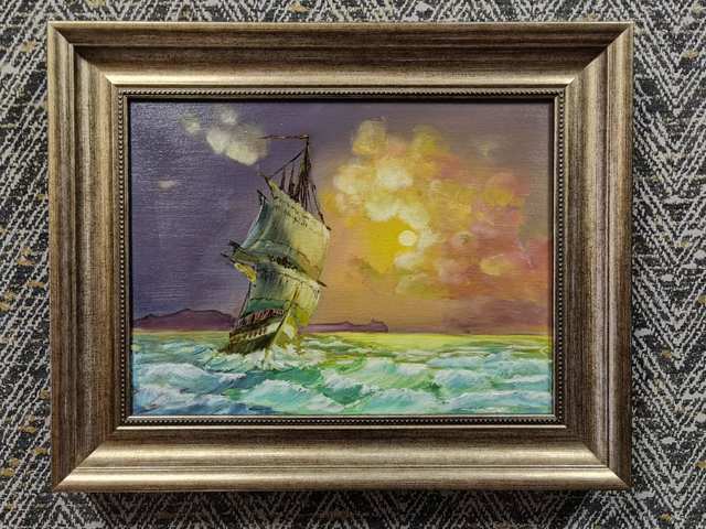 Tihomir  Vachev  'Ship In The Stormy Sea', created in 2019, Original Painting Oil.