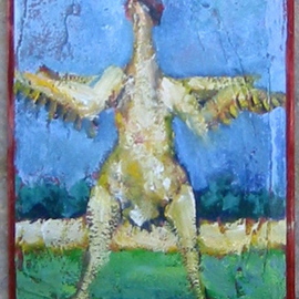 E. Tilly Strauss: 'Issues, naked chicken', 2008 Acrylic Painting, Glamor. Artist Description:  This is a small panel painting, acrylic with plastered texture. Have you ever felt like this? ...