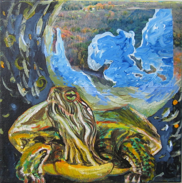 Artist E. Tilly Strauss. 'World On Back Of Turtle' Artwork Image, Created in 2013, Original Mixed Media. #art #artist