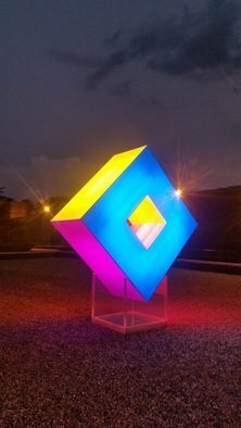 Tim Guider: 'enlightenment', 2016 Outdoor Installation, Light. This work developed onward from the Enlightenment working model. It is created from plastic with internal illumination. It is a world first. ...
