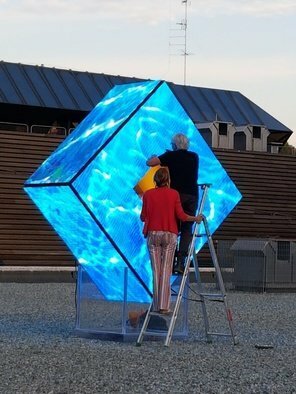Tim Guider: 'enlightenment', 2017 Outdoor Installation, Light. This work smoothly combines Installation art, Sculpture, Video art, and Digital art. It is a world first. ...