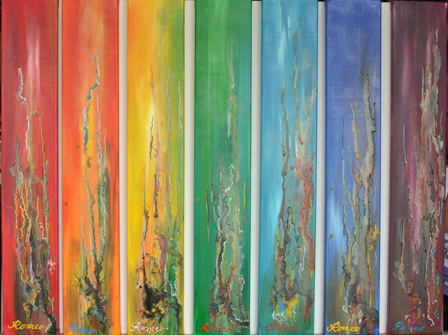 Romeo Dobrota  'Colors In Paradise Sku 1044', created in 2021, Original Painting Acrylic.