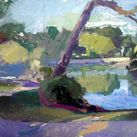 Leaning Tree by the Pond By Timothy King