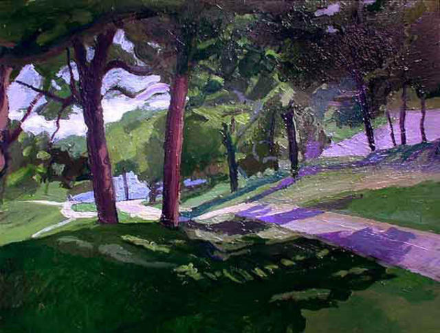 Timothy King  'Lords Park 1', created in 2000, Original Pastel Oil.