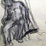 Male Nude Sleeping In Chair, Timothy King