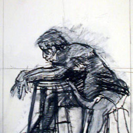 Seated Man bending forward By Timothy King