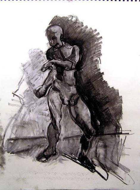 Artist Timothy King. 'Study Of A Man' Artwork Image, Created in 2005, Original Pastel Oil. #art #artist