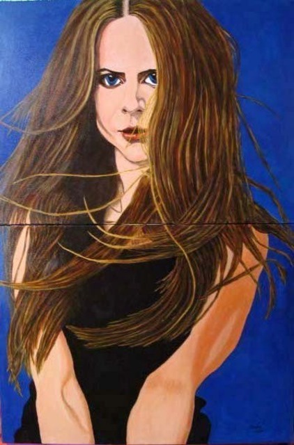 Artist Tineke Kleij-Van Den Boomen. 'Tweeluik Nicole Kidman' Artwork Image, Created in 2004, Original Painting Acrylic. #art #artist