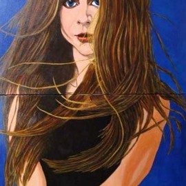 Tineke Kleij-van Den Boomen: 'Tweeluik Nicole Kidman', 2004 Acrylic Painting, Figurative. 
