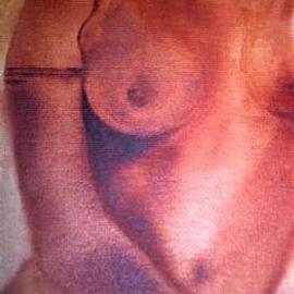 Sepideh Majd: 'arm tatoo', 1999 Oil Painting, Figurative. Artist Description: Oil on small canvas...